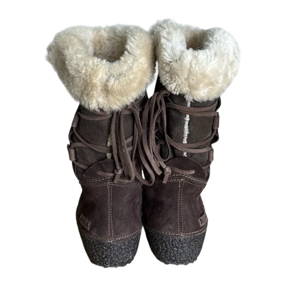 Tecnica Winter Snow Boots Women's 8 Brown Lace Up‎ Sherpa Lined
